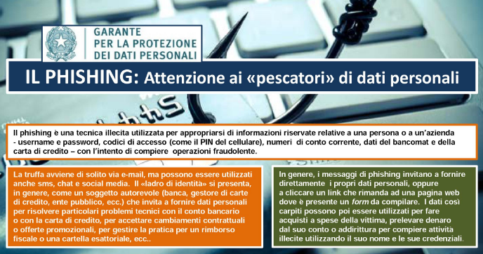 Il Phishing: attenzione ai “pescatori” di dati personali