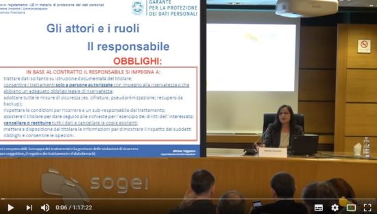 GDPR, seminario formativo Sogei (seconda parte)